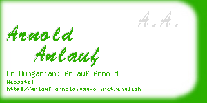 arnold anlauf business card